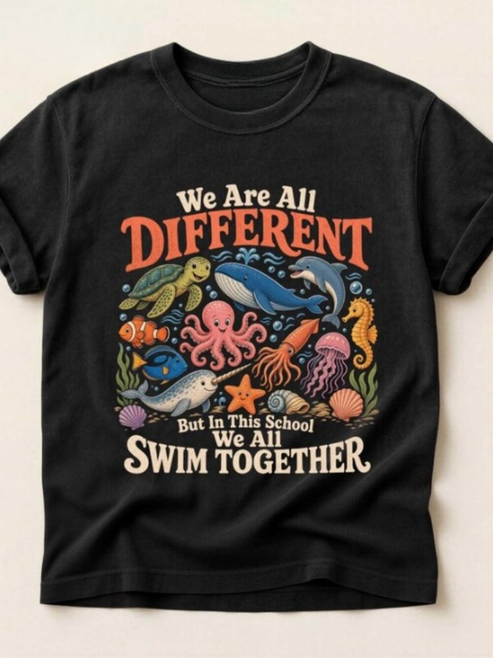 We all swim together shirt, Back to school shirt